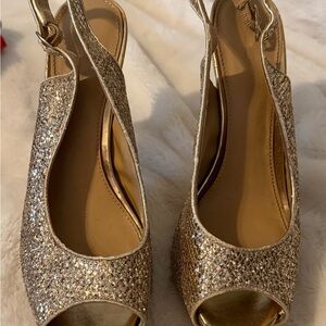 Aldo Sparkling Gold Slingback Heels